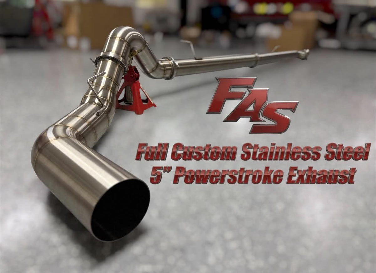 FAS Motorsports Custom Fabrication 5" T304 Stainless Steel Exhaust for 2017+ 6.7 Powerstroke